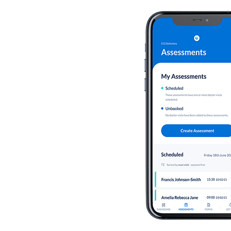 Organising-Assessment-phone Digitised Mental Health Act Forms