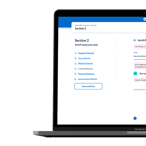 SMAHF-laptop Digital Mental Health Act Assessment setup